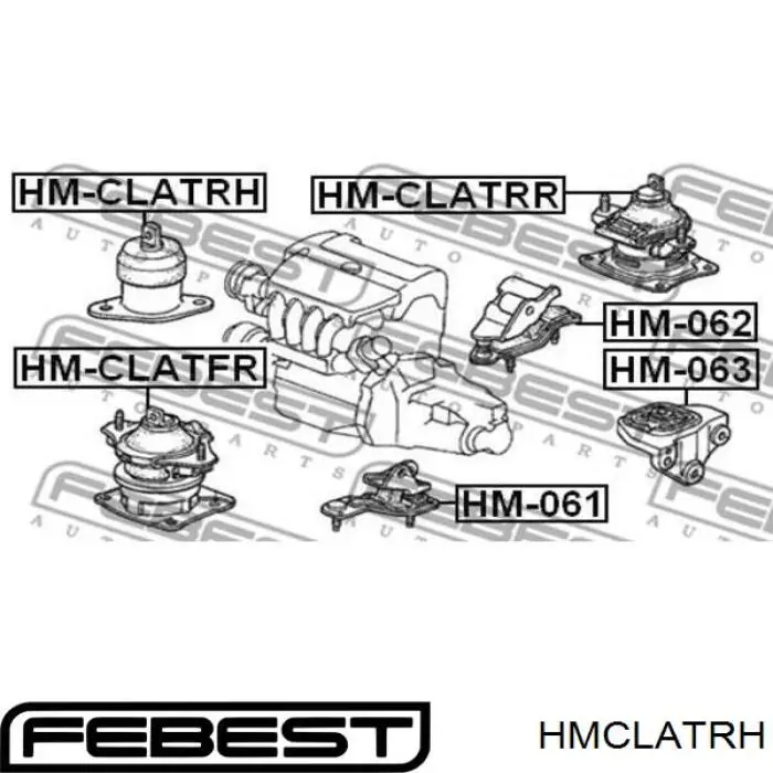HMCLATRH Febest подушка (опора двигуна, права)