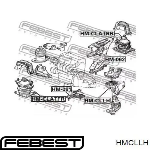 Подушка (опора) двигуна, ліва верхня Febest HMCLLH ціна, від 11.04 USD