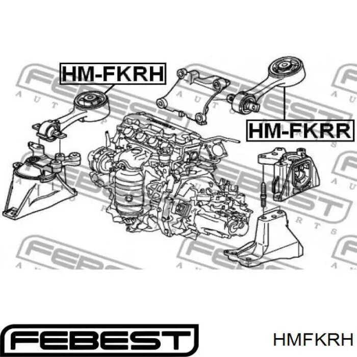 HMFKRH Febest подушка (опора двигуна, права верхня)