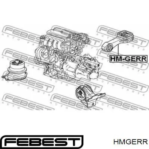 HMGERR Febest подушка (опора двигуна, задня)