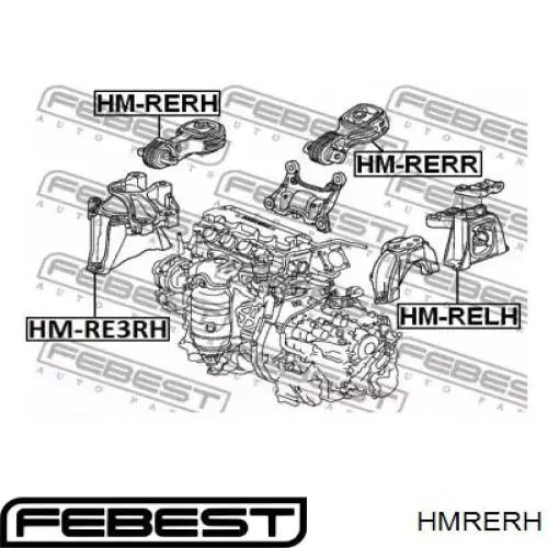 HMRERH Febest подушка (опора двигуна, права верхня)