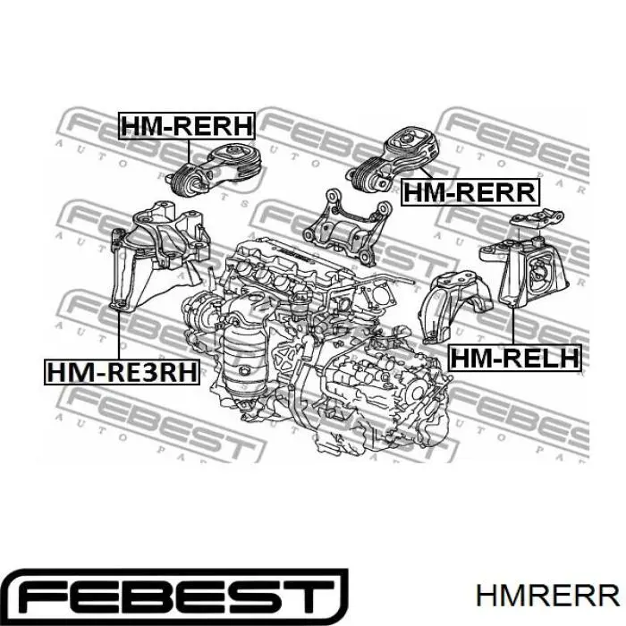 HMRERR Febest подушка (опора двигуна, задня)