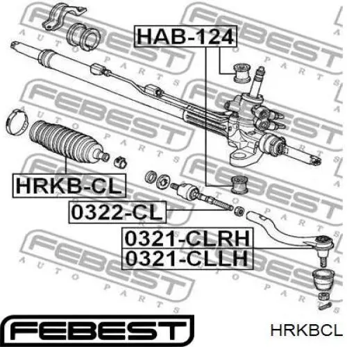 HRKBCL Febest пильник рульового механізму/рейки