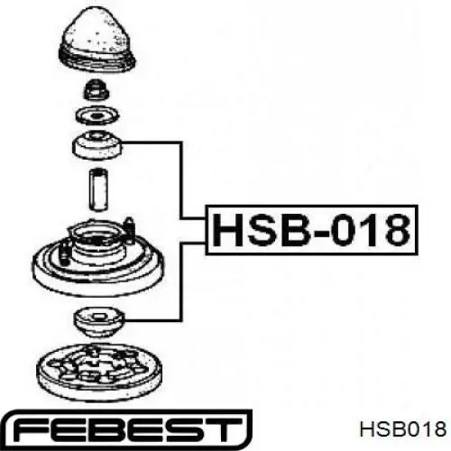 HSB018 Febest сайлентблок амортизатора переднього