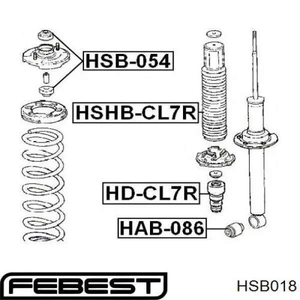 Втулка штоку переднього амортизатора HSB018 Febest