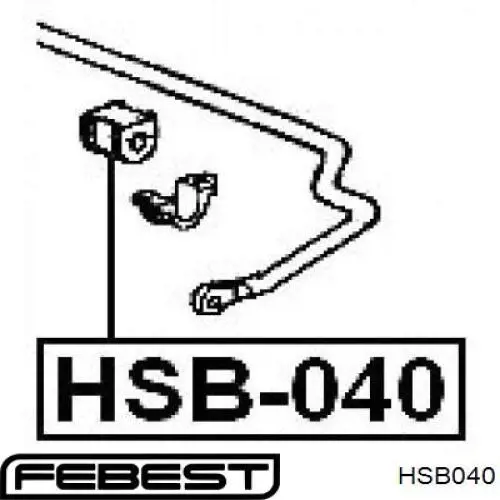 HSB040 Febest втулка стабілізатора заднього
