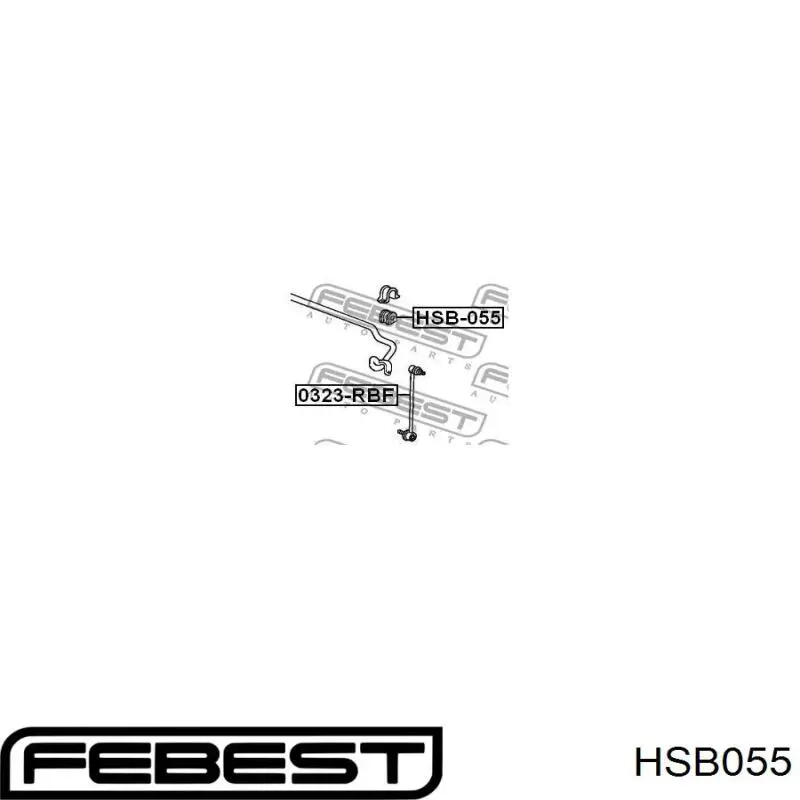HSB055 Febest Втулка стабілізатора переднього