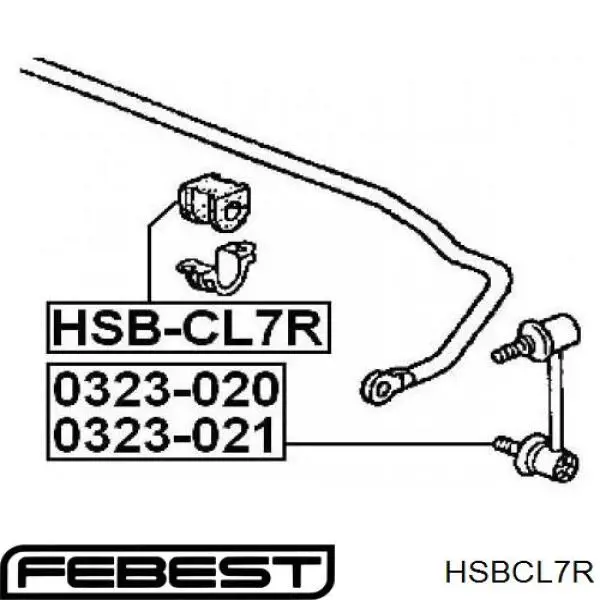 Втулка стабілізатора заднього Febest HSBCL7R ціна, від 2.07 USD