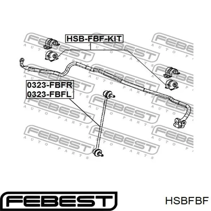 Втулка стабілізатора переднього HSBFBF Febest