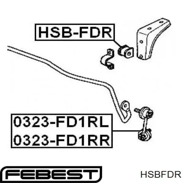 Втулка стабілізатора заднього Febest HSBFDR ціна, від 3.03 USD