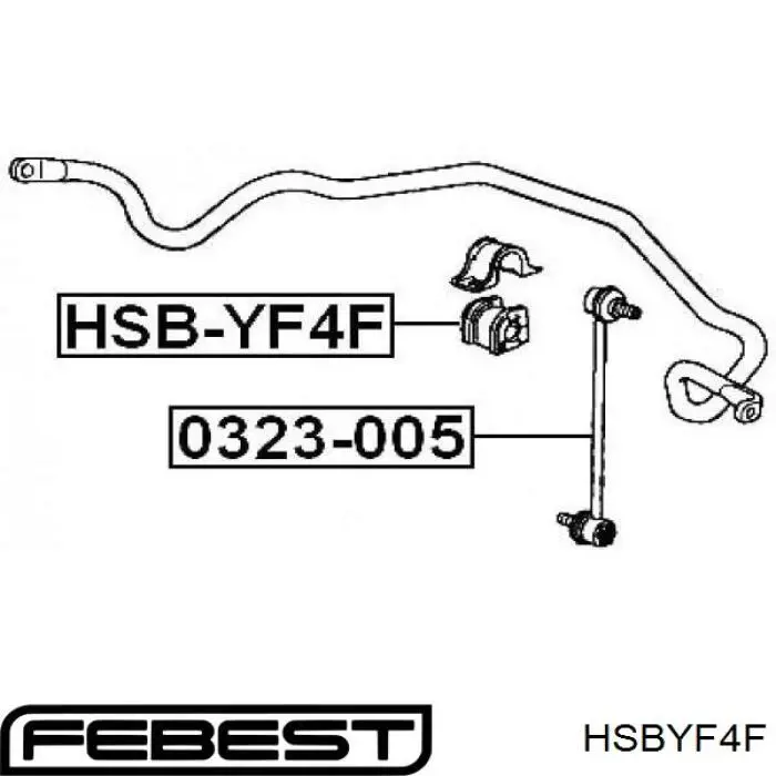 Втулка стабілізатора переднього HSBYF4F Febest