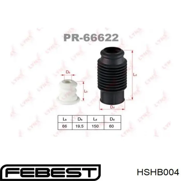 Купити HSHB004 Febest Буфер-відбійник амортизатора переднього + пильовик