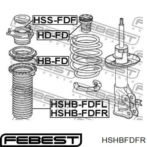 HSHBFDFR Febest пильник амортизатора переднього