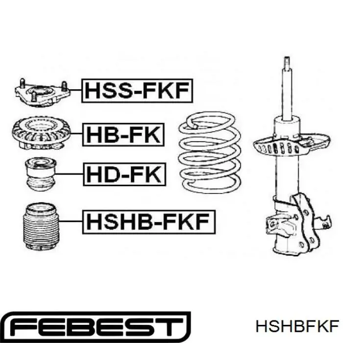 HSHBFKF Febest пильник амортизатора переднього