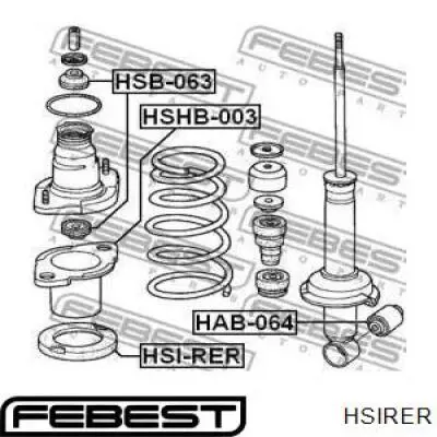 HSIRER Febest проставка (гумове кільце пружини задньої, верхня)