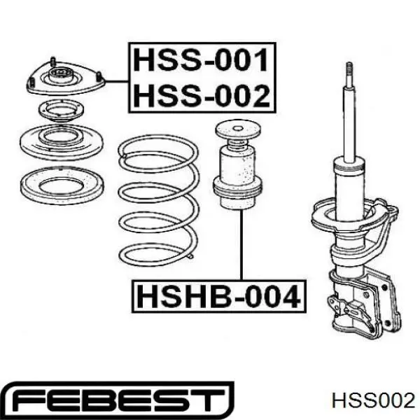 HSS002 Febest опора амортизатора переднього лівого