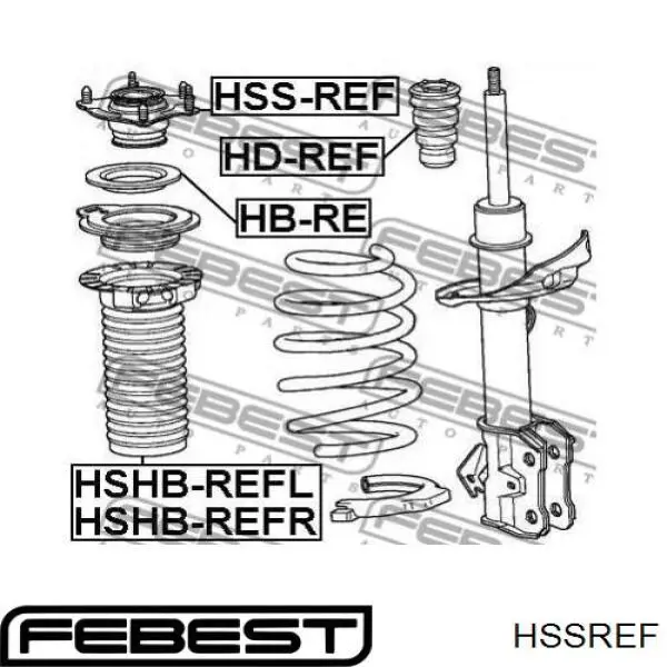 Купити HSSREF Febest Опора амортизатора переднього