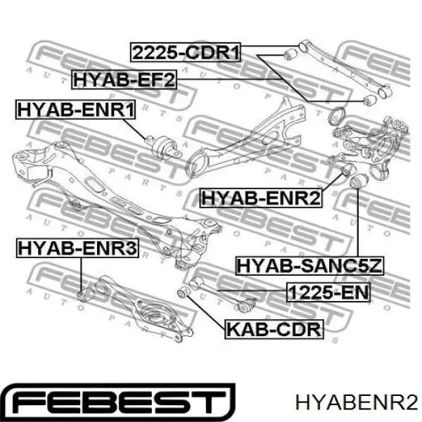Купити HYABENR2 Febest Сайлентблок цапфи задньої