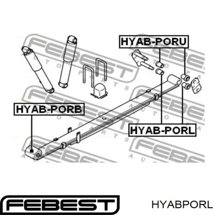 Купити HYABPORL Febest Сайлентблок ресори, задній