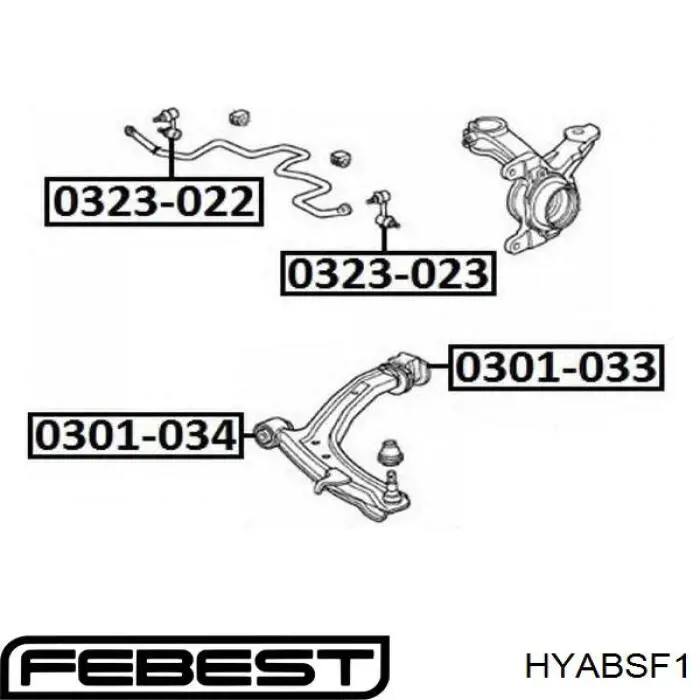 Сайлентблок заднього нижнього важеля Febest HYABSF1 ціна, від 2.62 USD