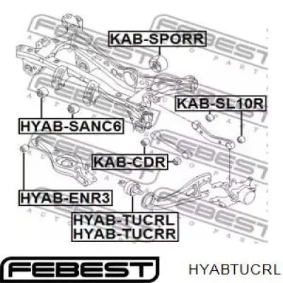 Сайлентблок заднього поздовжнього важеля, передній HYABTUCRL Febest