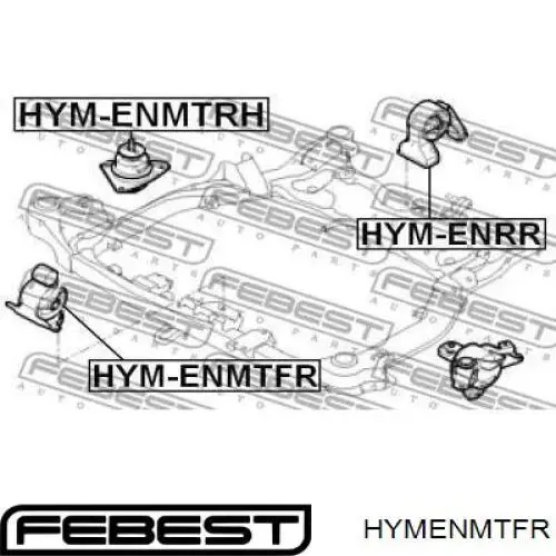 HYMENMTFR Febest подушка (опора двигуна, передня)