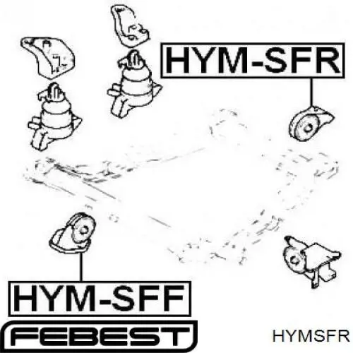 HYMSFR Febest подушка (опора двигуна, задня)