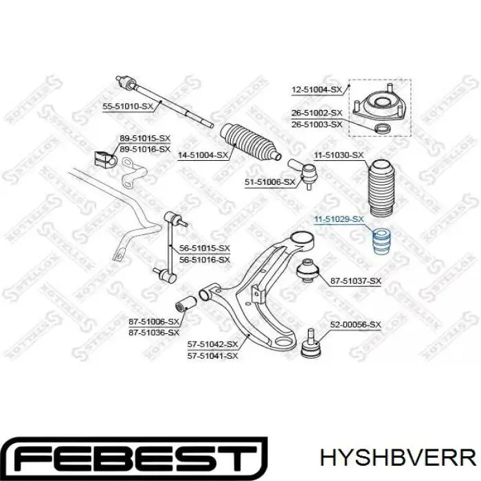 Пильник амортизатора заднього HYSHBVERR Febest