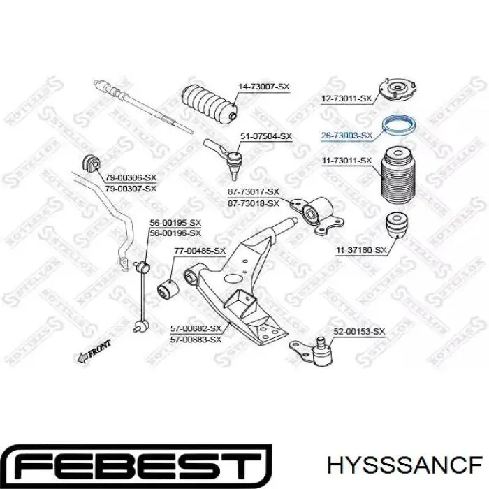Купити HYSSSANCF Febest Опора амортизатора переднього