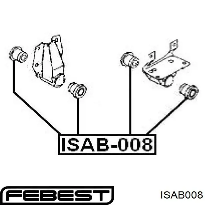 ISAB008 Febest сайлентблок/втулка ресори передньої