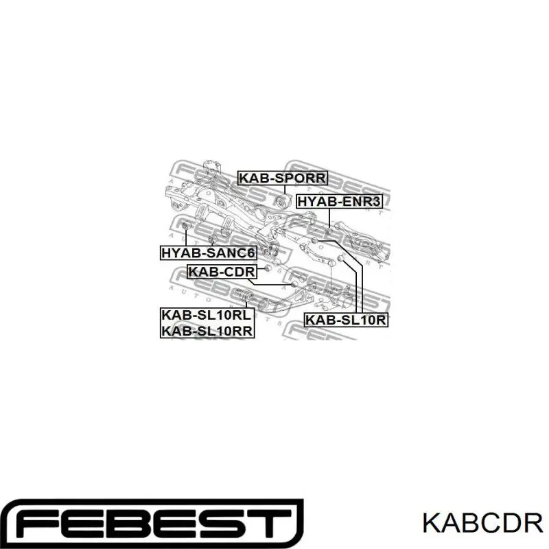 Сайлентблок заднього поперечного важеля KABCDR Febest