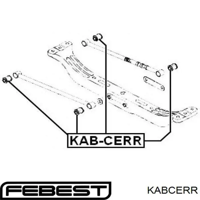 Сайлентблок тяги поперечної, задньої підвіски Febest KABCERR ціна, від 19.84 USD