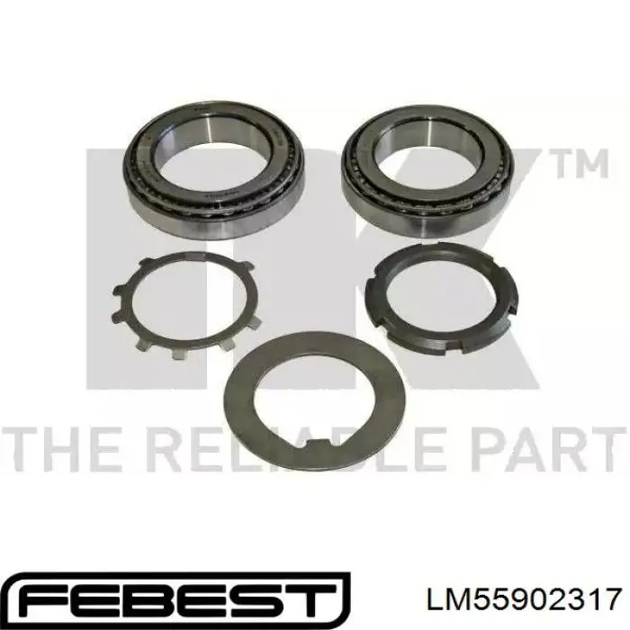 Підшипник маточини задньої, зовнішній LM55902317 Febest