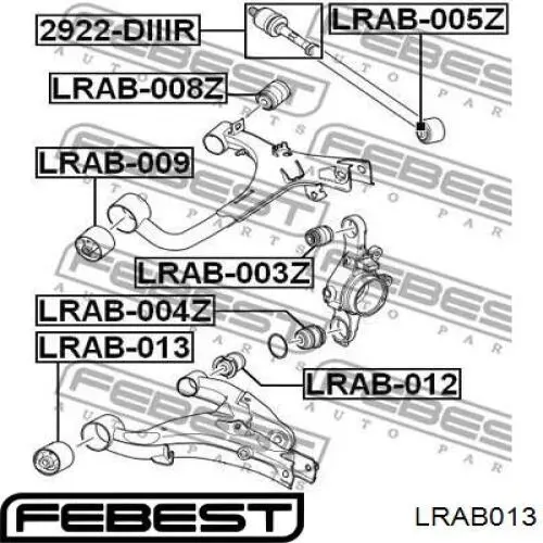 Купити LRAB013 Febest Сайлентблок заднього нижнього важеля