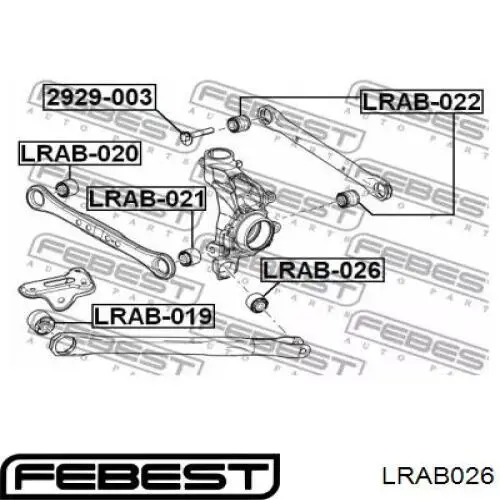 Сайлентблок цапфи задньої Febest LRAB026 ціна, від 10.96 USD
