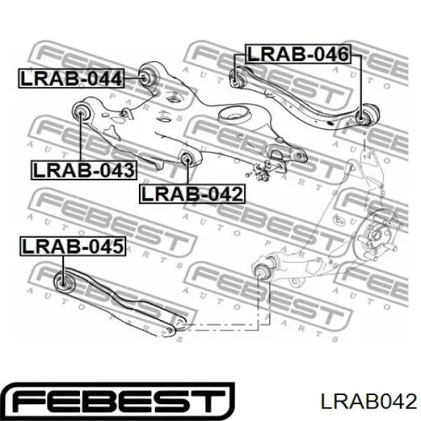 Сайлентблок заднього нижнього важеля LRAB042 Febest