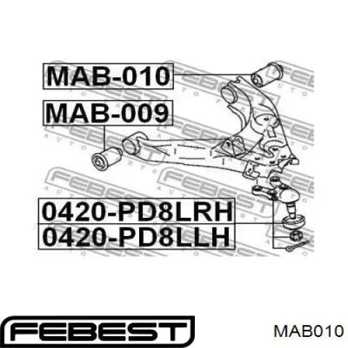 Сайлентблок переднього важеля MR112711 Mitsubishi