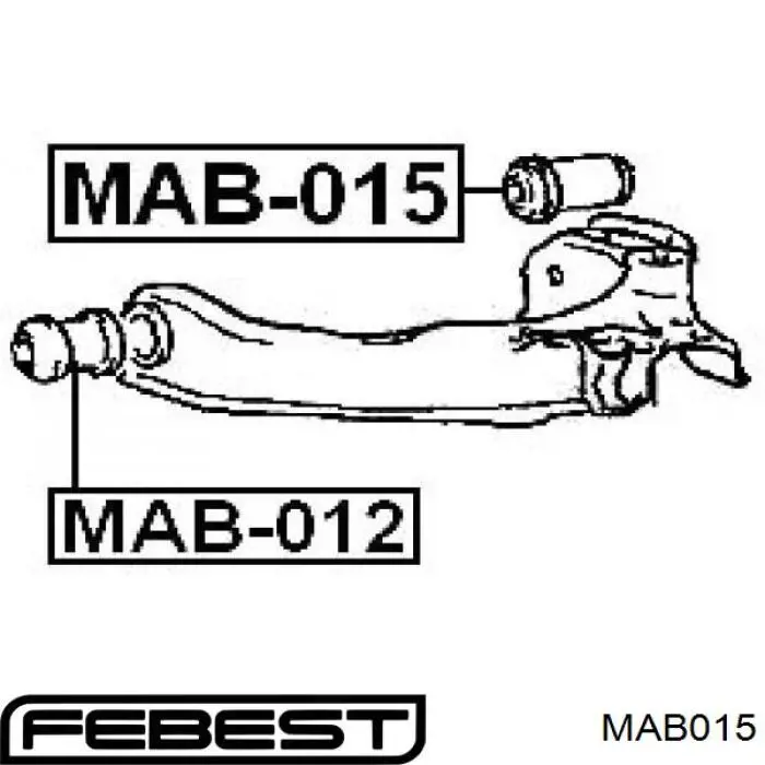 MAB015 Febest сайлентблок переднього нижнього важеля