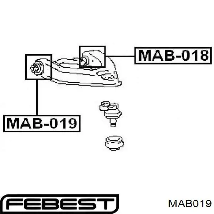 Сайлентблок переднього верхнього важеля Febest MAB019