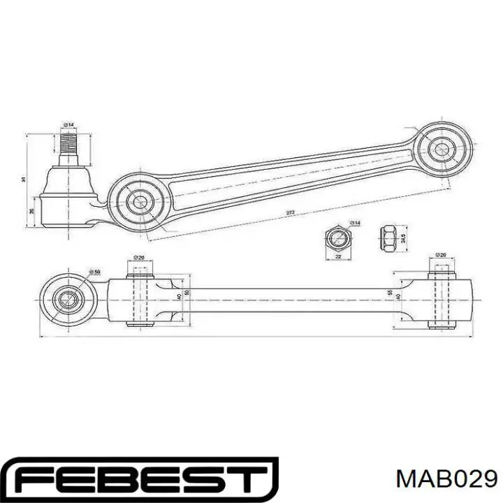 MAB029 Febest Сайлентблок переднього нижнього важеля