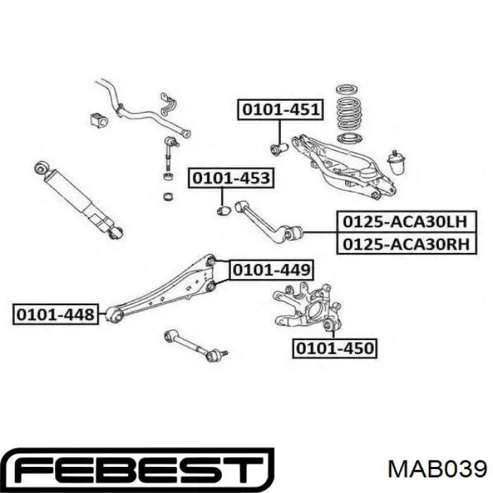 Сайлентблок задньої тяги Febest MAB039