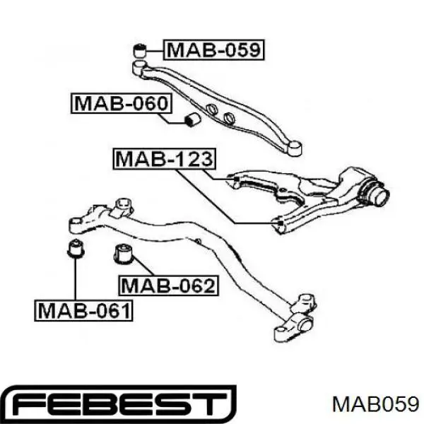 Сайлентблок траверси кріплення заднього редуктора, задній Mitsubishi Space Runner (N1W, N2W) (Міцубісі Спейс раннер)