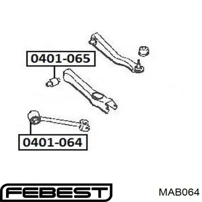 MAB064 Febest Сайлентблоки поздовжніх важелів передньої підвіски