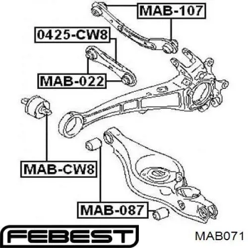 Сайлентблок заднього нижнього важеля Febest MAB071