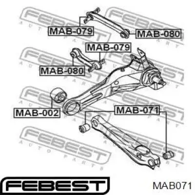 MAB071 Febest Сайлентблок задньої тяги
