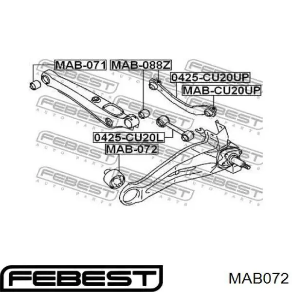 Сайлентблок задньої тяги Febest MAB072