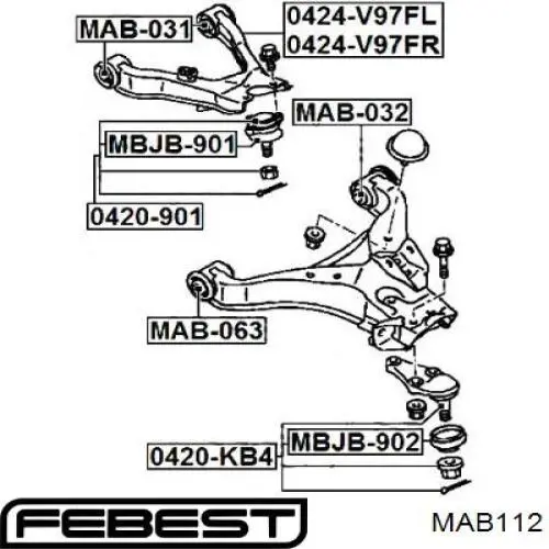 Сайлентблок переднього верхнього важеля Moog FISB16934 ціна, від 9.66 USD