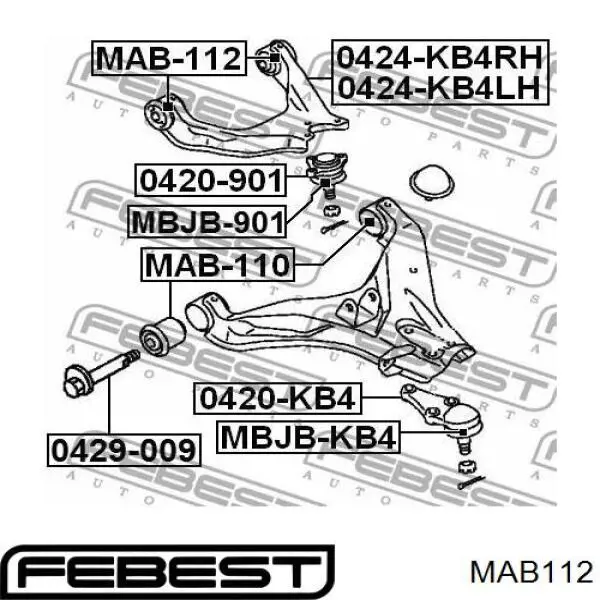 Сайлентблок переднього верхнього важеля Moog FISB16934