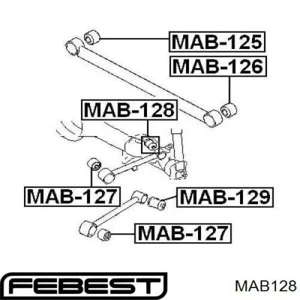 Купити MAB128 Febest Сайлентблок заднього поздовжнього важеля, задній