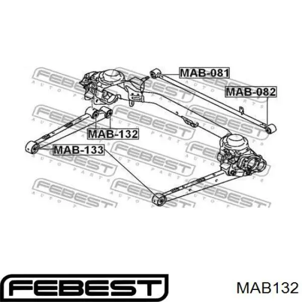Сайлентблок задньої поздовжньої тяги Febest MAB132 ціна, від 9.39 USD
